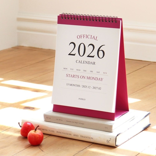 인디고 2026 오피셜 월요일부터 시작하는 탁상 달력_이미지