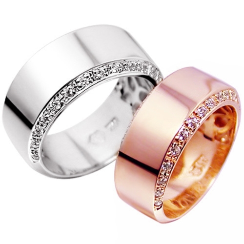 러블리주얼리 CL13838 사인올큐빅 White Pink Gold 14K커플링 평생AS 이니셜공짜
