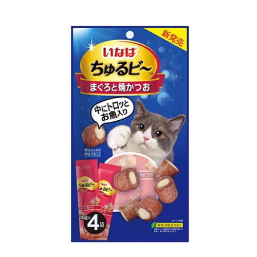 이나바 캣 챠오 츄르비 참치&구운가다랑어 QSC-271 40g (10g x 4p) (18개)_이미지