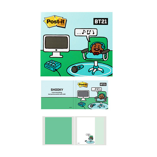 3M 강한점착용 커버노트 BT21 슈키