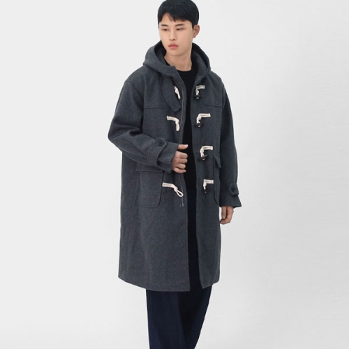 남성 데일리 떡볶이 더플 코트 후드 누빔 롱코트 VMO072