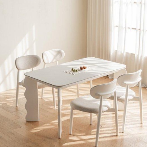 레트로하우스 웨이비 원목 사각 세라믹 테이블 1400 (의자4개)