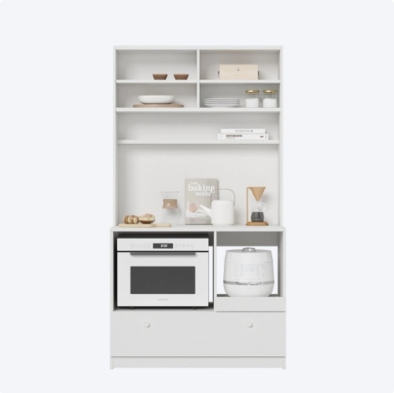 한샘 모디 주방수납 가전형 카페장 오픈형 100cm_이미지