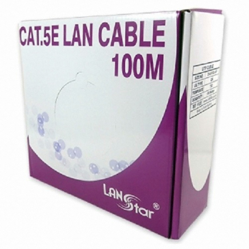 라인업시스템 LANSTAR CAT.5e UTP 단선 제작형 랜케이블 박스 (LS-5UTP-100MRE 레드, 100m)_이미지
