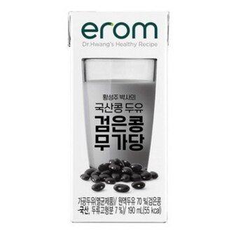 이롬 황성주 국산콩 <b>두유</b> 검은콩 무가당 190ml