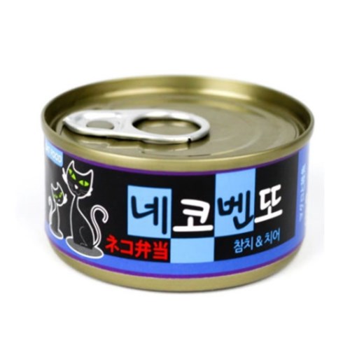 테비토퍼 네코벤또 참치&치어 캔 80g (24개)_이미지