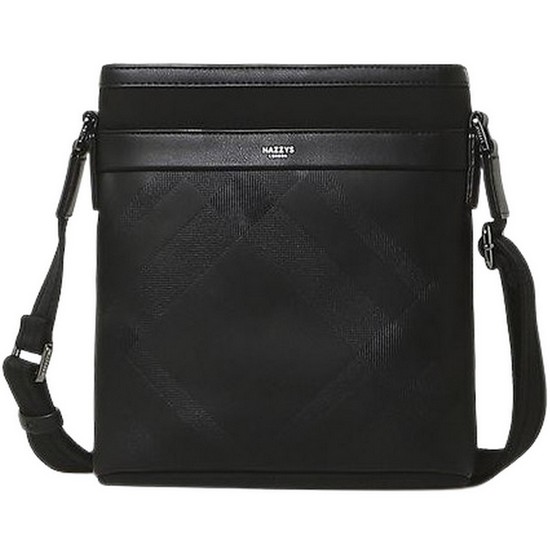 헤지스ACC 가죽 체크 실버로고 크로스백 HJBA2F172BK_이미지