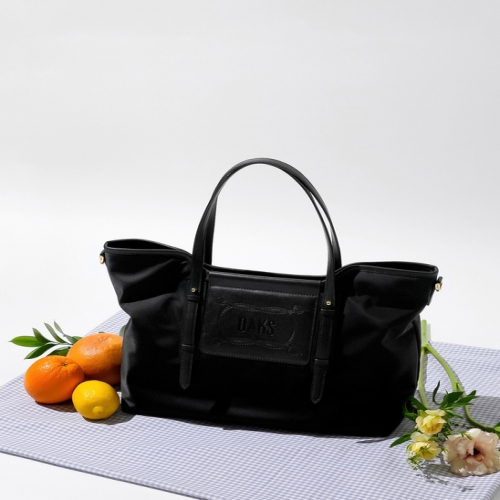 LF 닥스 본머스 블랙 가죽배색 나일론 토트백 L_DCBA5E113BK