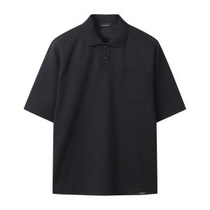 코오롱 커스텀멜로우 블랙 오버 핏 폴로 CWTAM25511BKX