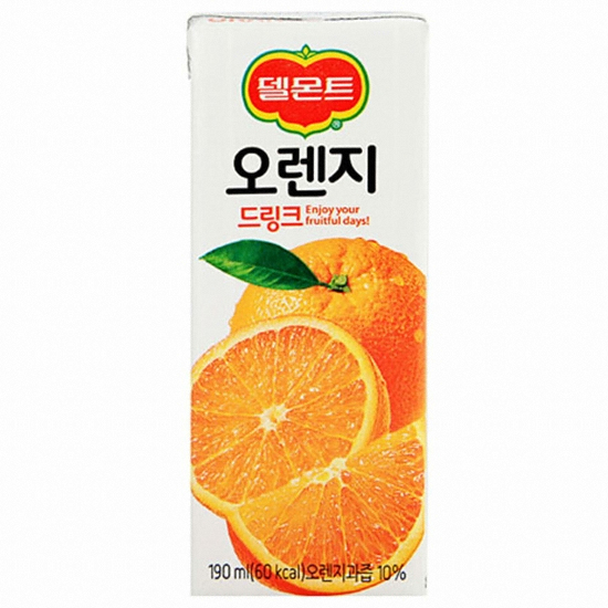 롯데칠성음료 델몬트 오렌지 드링크 190ml이미지입니다. 누르면 해당 게시물로 새창이동합니다.