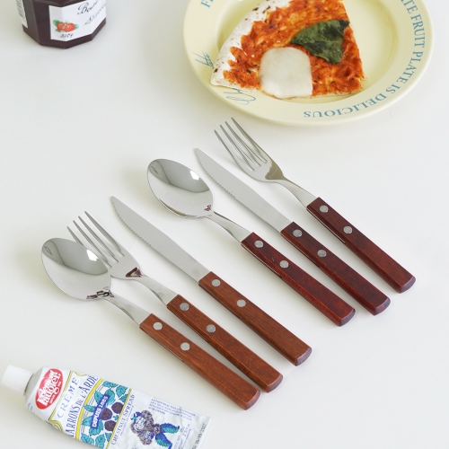 우드 레트로 디너 커트러리 3종세트 2color