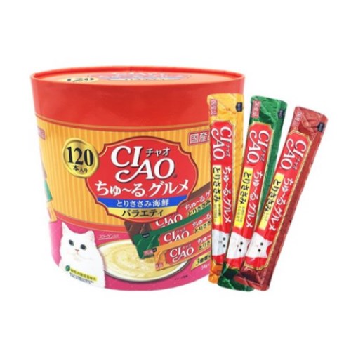 이나바 캣 챠오츄르 구루메 닭가슴살&해산물 버라이어티 SC-213 1680g(14g x 120p)