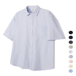 COSTUME OCLOCK 쿨 헤링본 숏 슬리브 셔츠 9 COLOR COOSSH187 125639