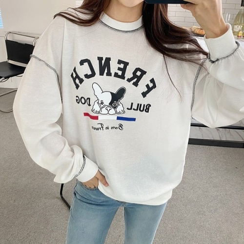 나야홍 빅사이즈 201 스티치배색독맨투맨 DILG352
