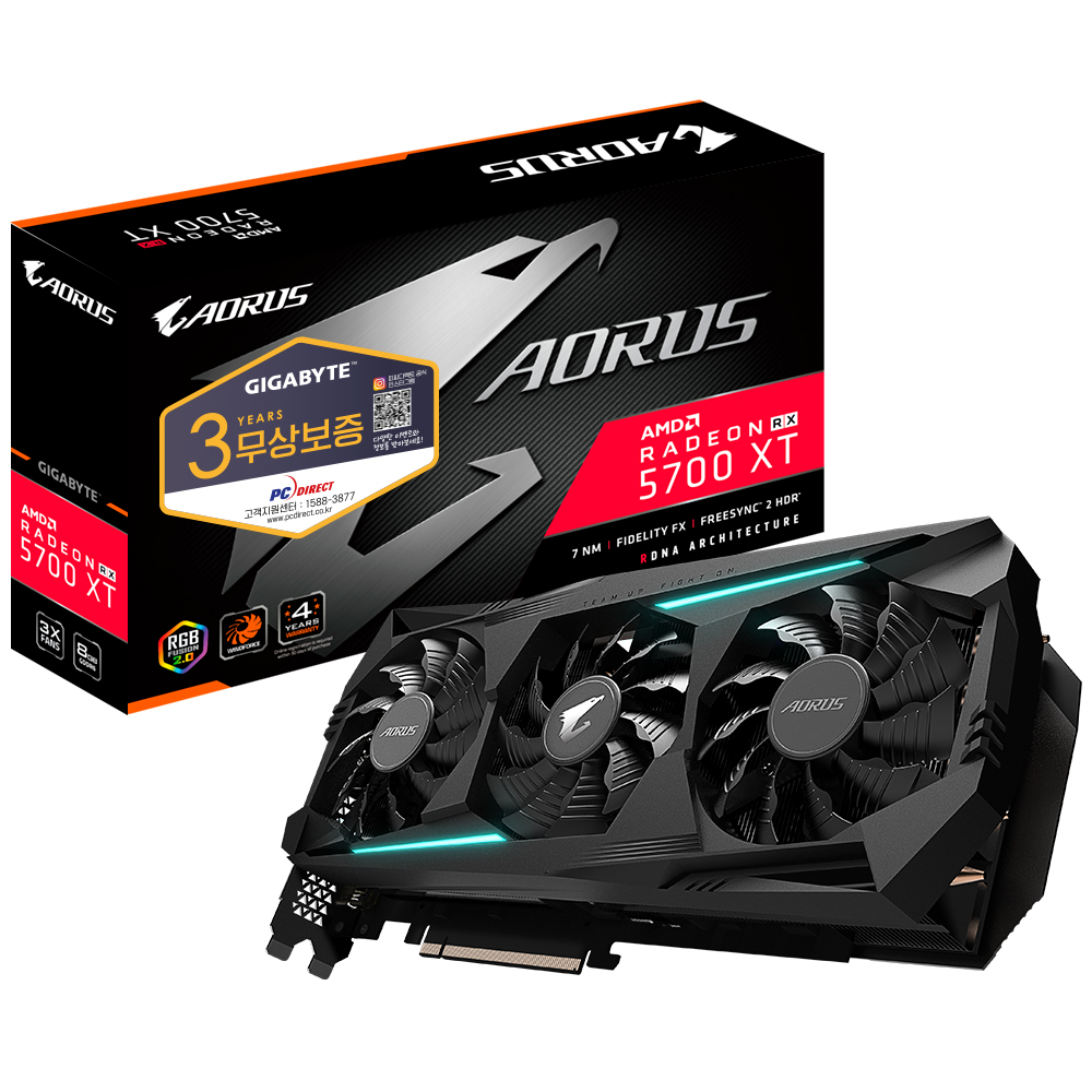 GIGABYTE AORUS 라데온 RX 5700 XT V2 D6 8GB