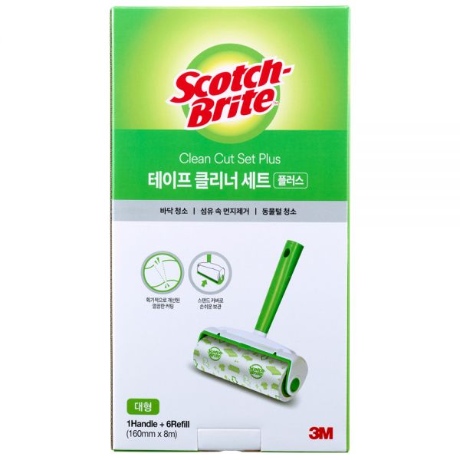 3M 스카치브라이트 테이프클리너 플러스 대형 핸들 + 리필 6개_이미지