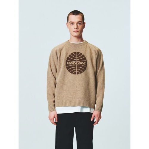 팬암 라이프 미트볼 라운드넥 스웨터 베이지 PODCKS31100BE_이미지