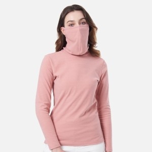 이지바이 투엘라 여성 윈터쉴드 고밀도 기모 마스크넥 티셔츠W6WT17