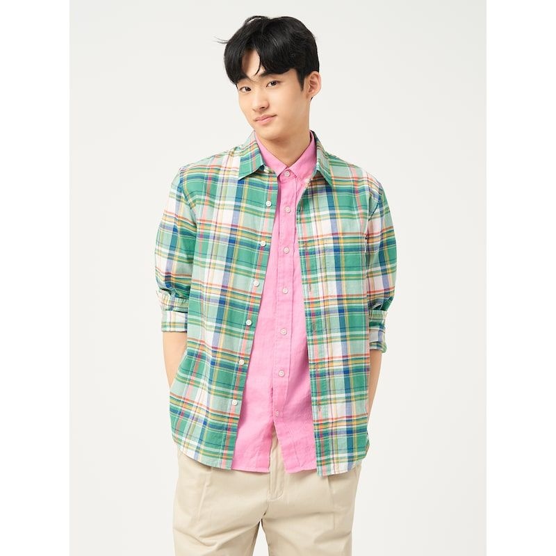 삼성물산 빈폴 ltgt MEN 마드라스 체크 셔츠 그린 250952