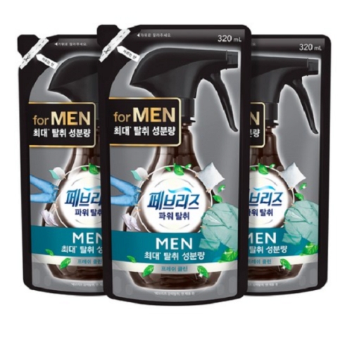 페브리즈 포맨 프레쉬클린향 리필 320ml (3개)_이미지