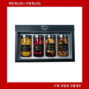 겨울향기 원당만 과일청 선물세트 레몬청 300ml 2입 x 애플시나몬청 100퍼센트