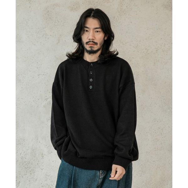 데이즈 러기드하우스 올 코튼 헨리넥 니트 3컬러 1919977