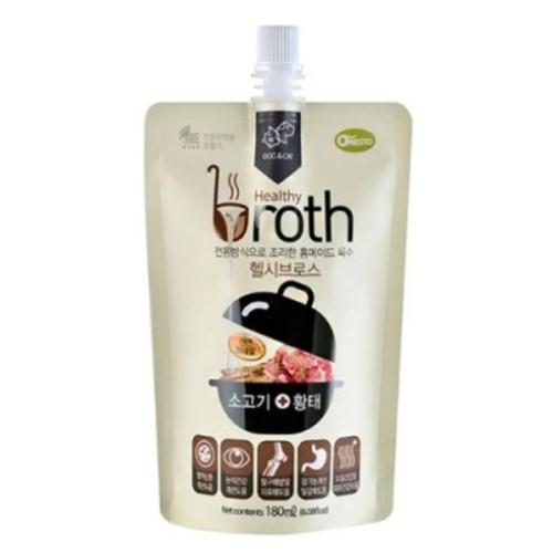 오네스토펫푸드 헬시브로스 소고기 황태 180ml (1개)_이미지