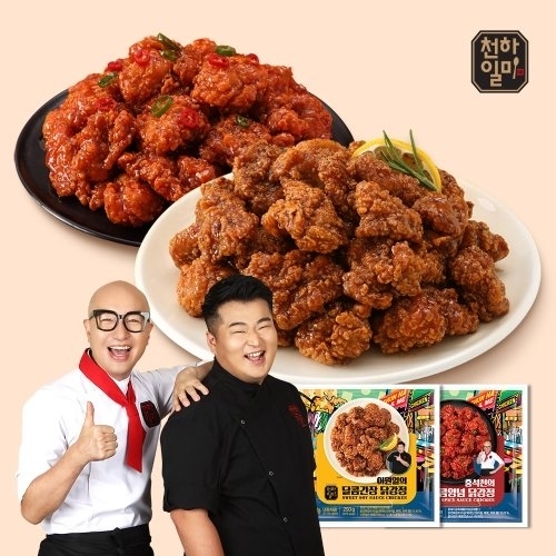 천하일미 닭강정 매콤양념 250g x 3팩 + 달콤간장 250g x 3팩 세트