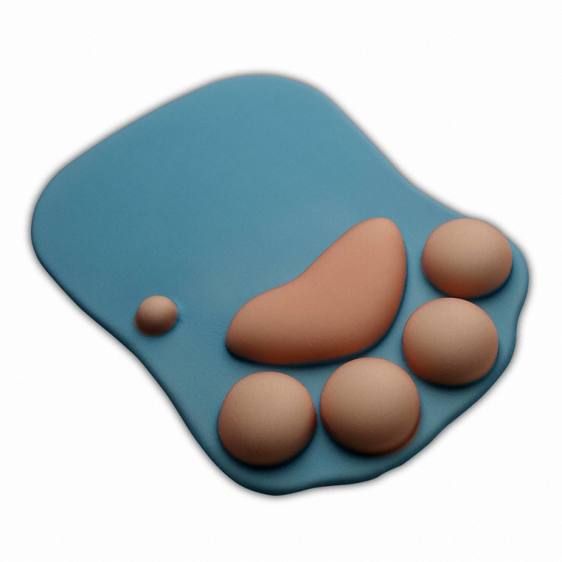 지클릭커 G-TRACTER MG-02 고양이발 젤 마우스패드 (블루)_이미지