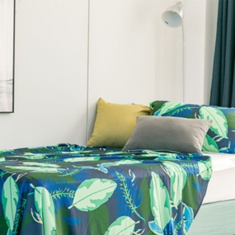 씨엘커튼 트로피컬가든 기능성 여름이불 네이비 (퀸 Q)