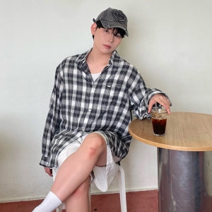 행텐 오버핏 체크 셔츠 10530-020-602-25-100 GJA 363127_이미지