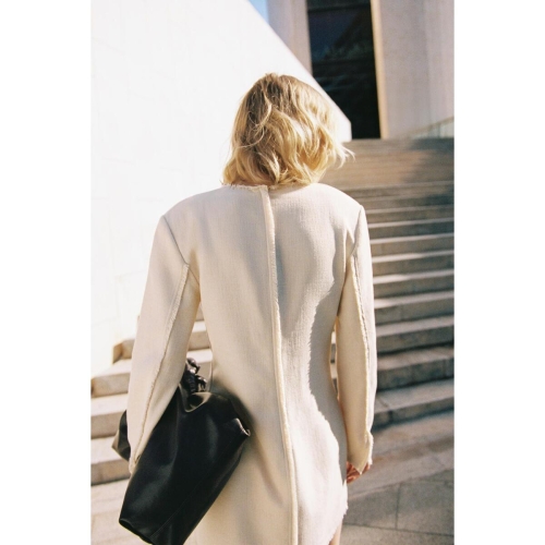 HM HM 관 프레이 에지 트윌 드레스 라이트 베이지 1320921001 1289408_이미지