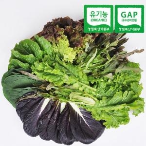 푸르젠 수확 유기농 모듬 쌈채소 야채 1kg_이미지