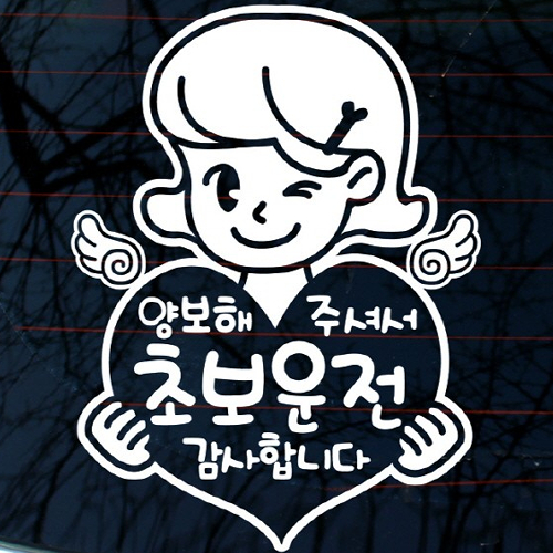 자동차 스티커3 젊은엄마 초보운전 감사합니다 LSC-344