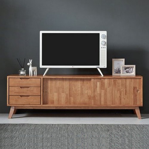 리버퍼니쳐 스카니아 서랍 고무나무 원목 거실장 1600