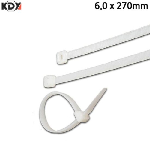 KDY 케이블타이 화이트 6.0 x 270mm 100개입