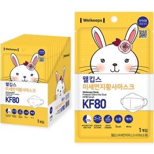 웰킵스 미세먼지황사마스크 소형 KF80 25개입 1개 백색_이미지