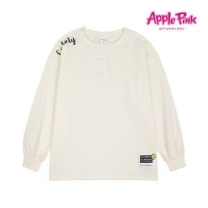 애플핑크 스마일 그래픽 박시핏 롱티셔츠 APK8R505GSI_이미지