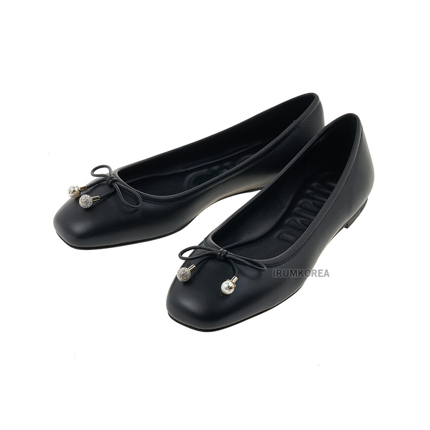  지미추 여성 옐메 플랫슈즈_ELME FLAT NAP [BLACK, 블랙]