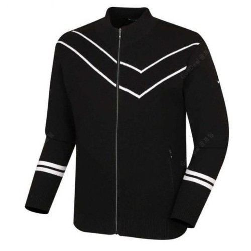 레노마골프 조직 믹스 포인트 니트 집업 가디건 RMSCL1201 (199, 블랙)_이미지