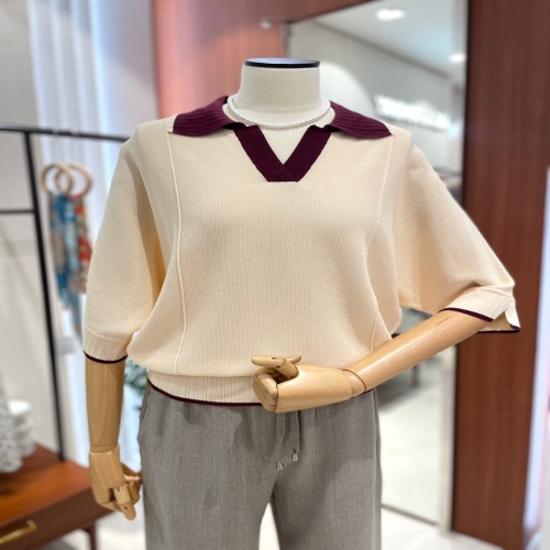 BCBG ALLSUNDRY 돌먼 배색카라 니트 A5M4K335