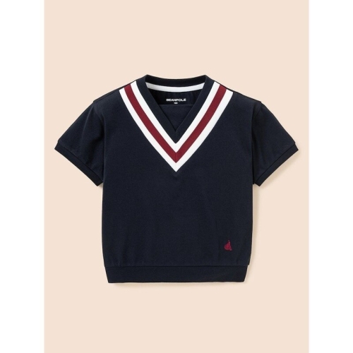 키즈 여아 루즈핏 썸머스쿨 티셔츠 네이비 BI5742G02R BI5742G02RJS