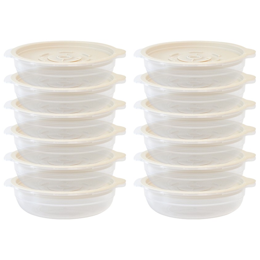 토마톰스 냉동밥 전자레인지 뚜껑 용기 450ml 그레이 12개