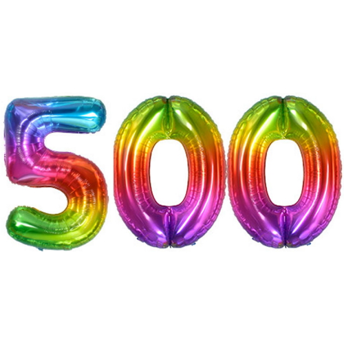 생일파티 숫자풍선 대형 레인보우 500
