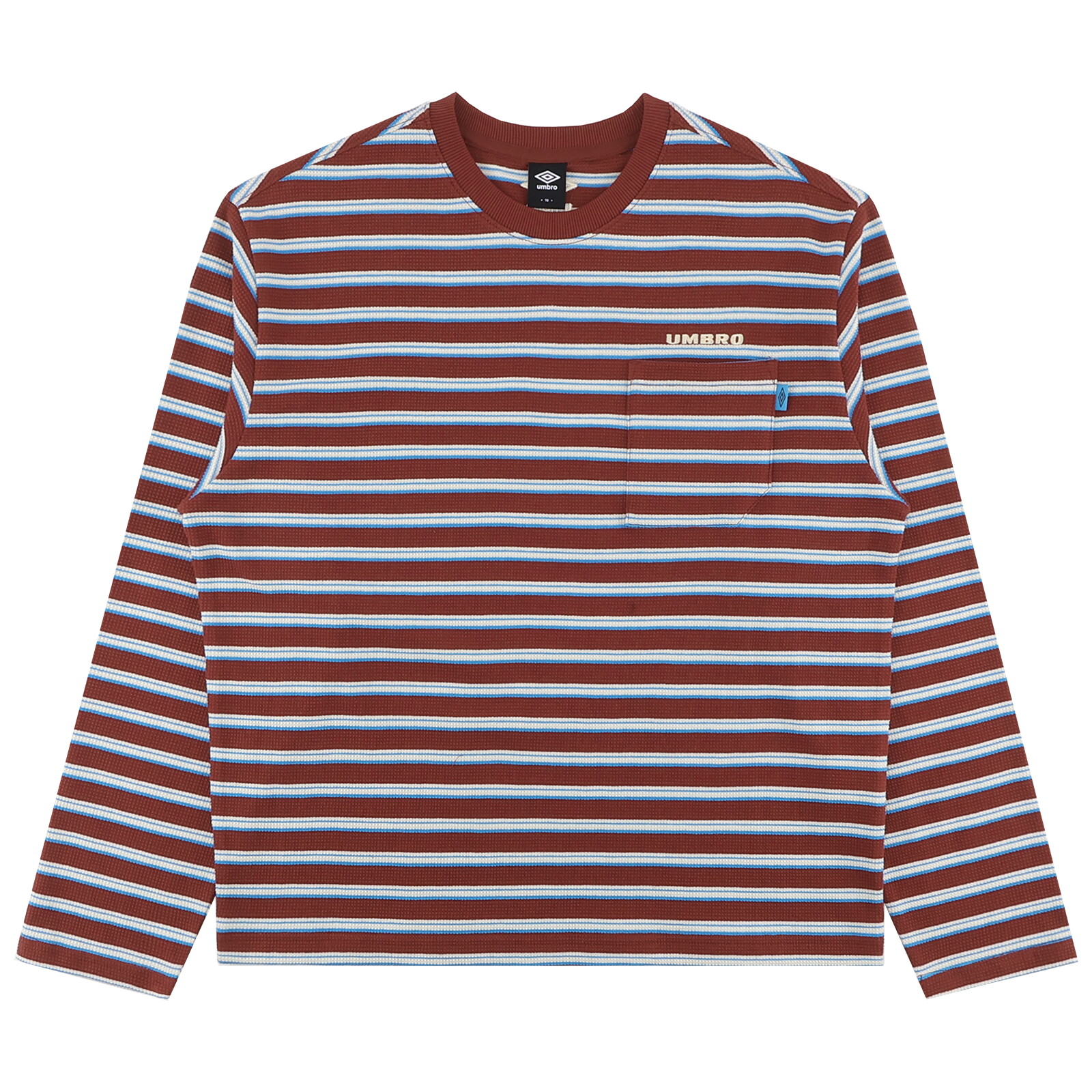엄브로 코튼 와플 스트라이프 긴팔 티셔츠 UR321CRL93BRK_이미지