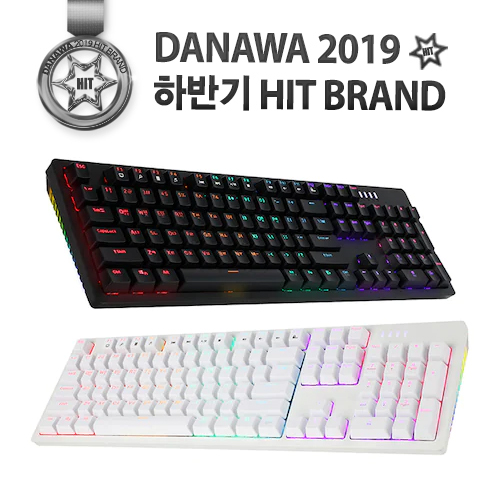 앱코 HACKER K515 축교환 측면 RGB 라이팅 이중사출 게이밍 기계식 블랙 (청축)