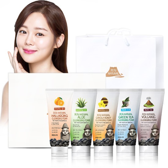 제주 자연의 폼클렌징 5종 선물세트+쇼핑백