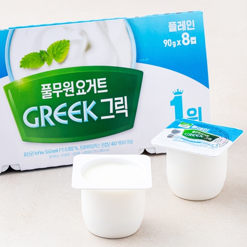 풀무원다논 그릭 달지 않은 플레인 90g (8개)_이미지