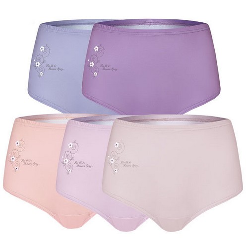 BYC 나보아연중색 나염부인용 맥시삼각팬티 5매입 WCP9017 (5매)_이미지