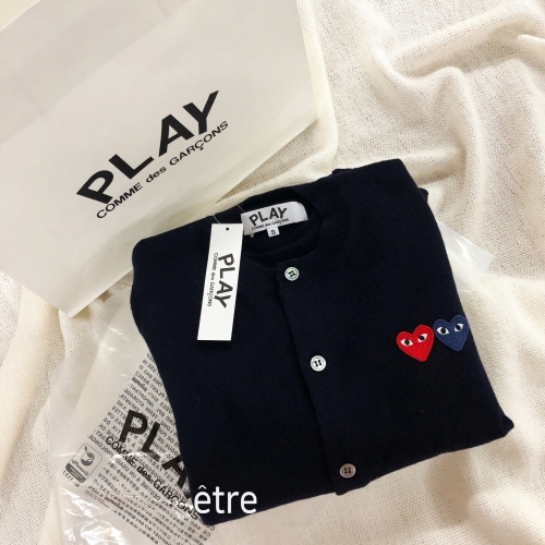 꼼데가르송 가디건 여성용 더블와펜 플레이 울 카디건